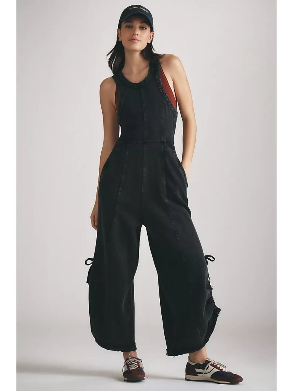 Anthropology Daily Practice Women's Sz. S Acid Black Wide-Leg Jumpsuit - Overall